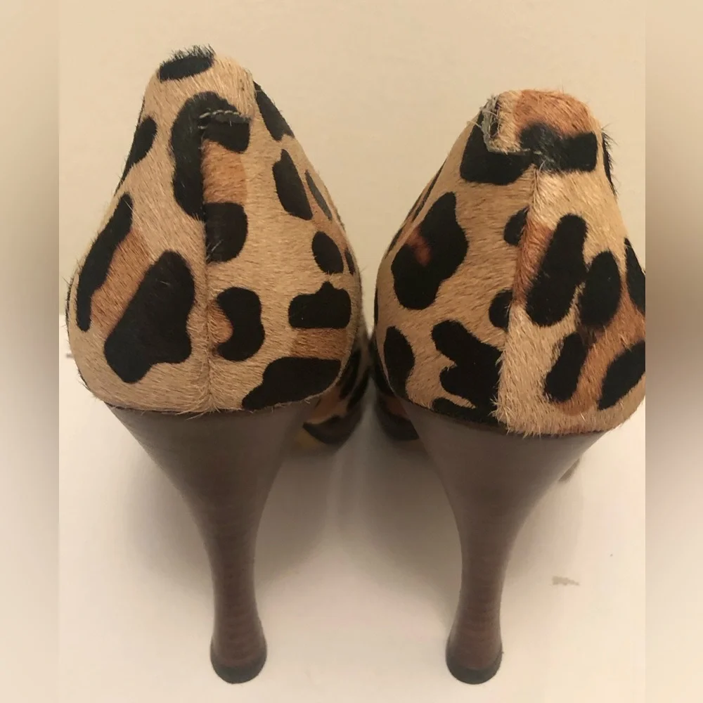 New unworn BCBG calf-hair leopard pumps size 5.5 - Picture 4 of 4